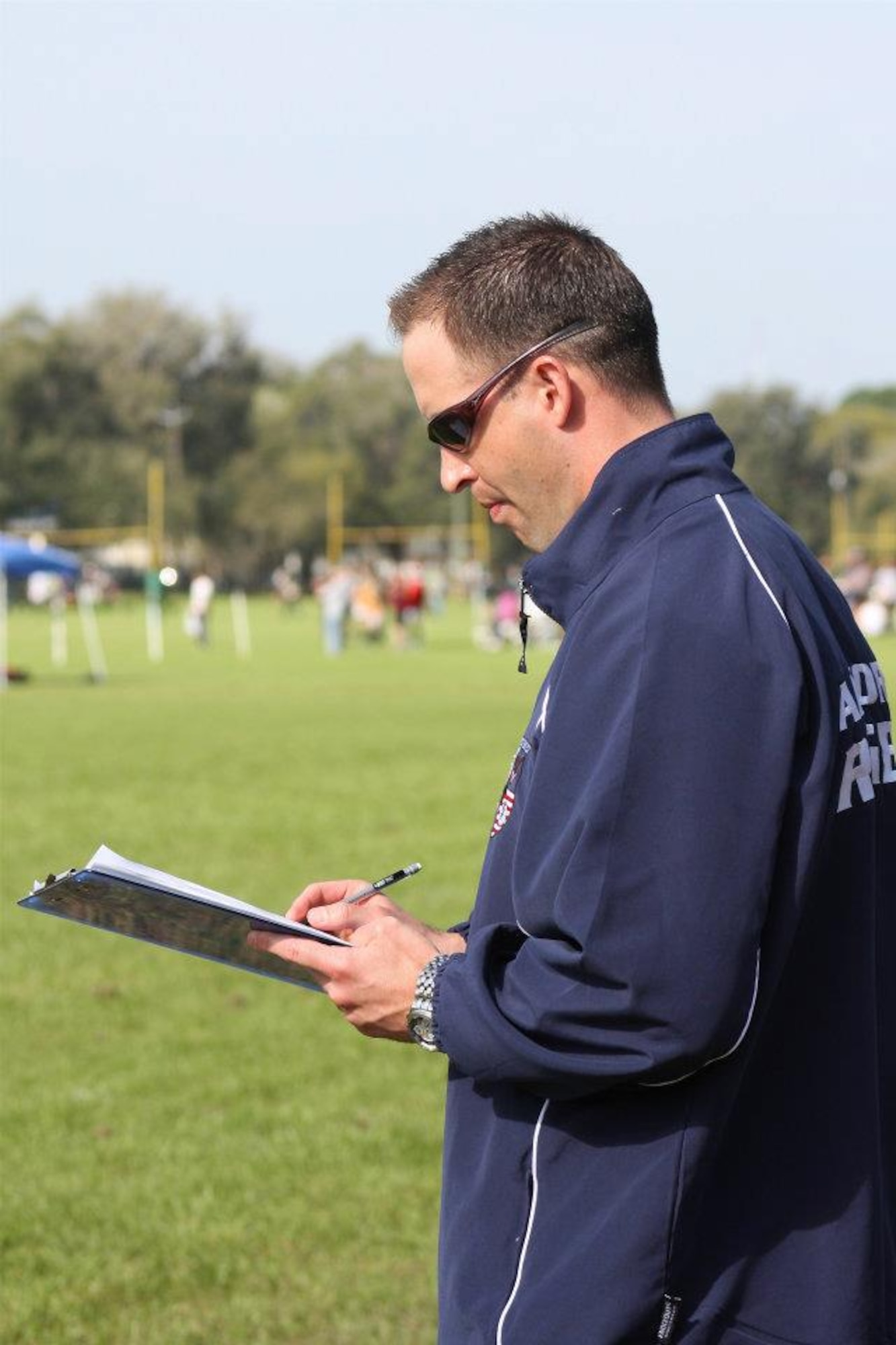 SAVANNAH, Ga. -- Maj. Wayne Kinsel coaches the Air Force rugby team during a tournament last year. He will lead two Air Force 15-a-side rugby teams in the 46th Aspen Ruggerfest Sept. 14 - 15 in Aspen, Colo. Kinsel is the deputy chief of the Air Force Civil Engineer Center Facility Engineering Directorate’s mobility and support branch. (Courtesy photo)