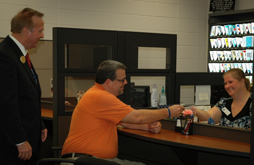 The Okaloosa County Tax Collector Office on Eglin Air Force Base has moved to a more spacious location in Bldg. 210 to provide seating and a waiting area.  The office also offers drivers licensing and printing of Florida birth certificates upon request.  For more information, call 850-651-7300.