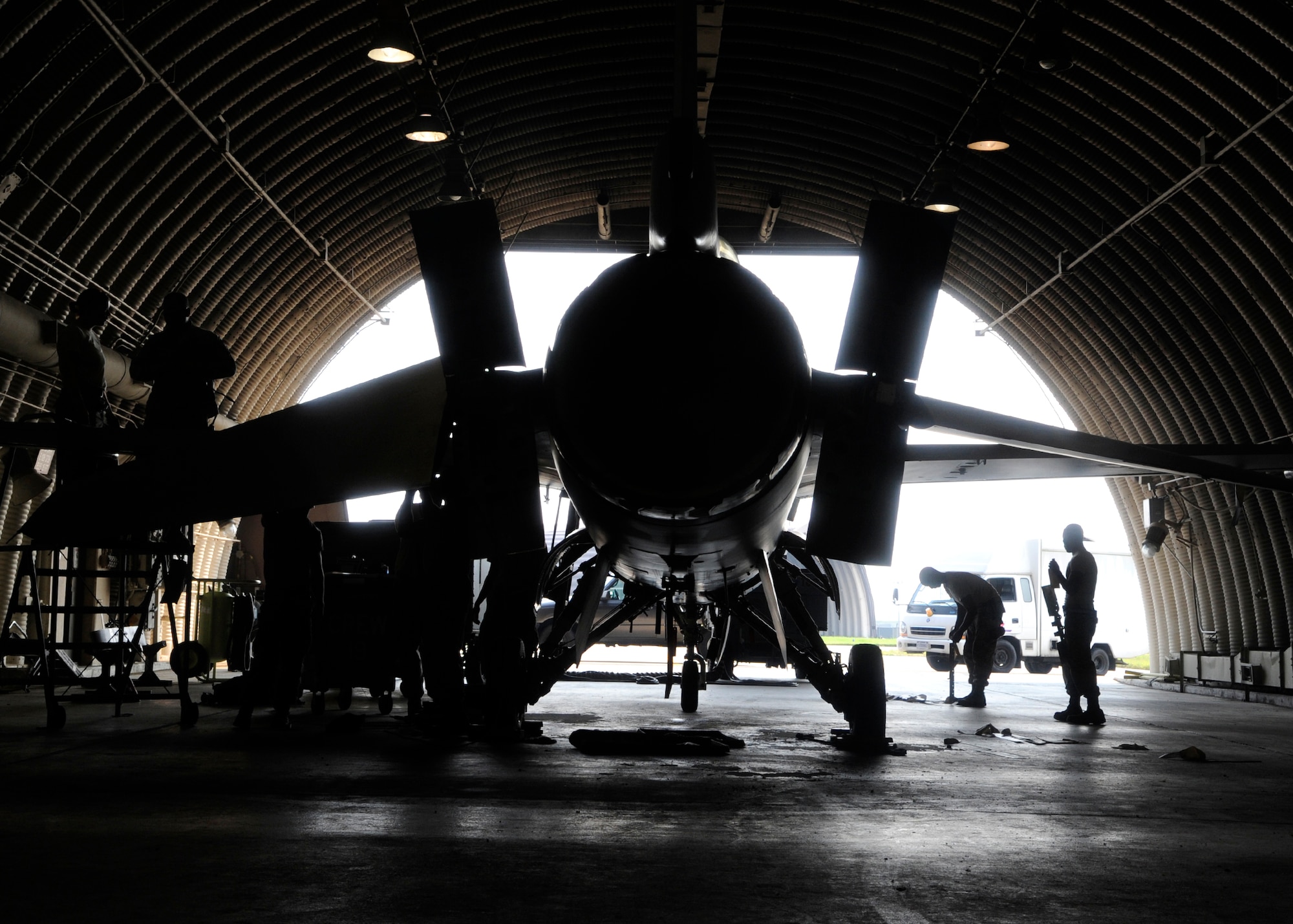 Maintainers from the 8th Aircraft Maintenance Squadron at Kunsan Air Base, Republic of Korea work on an F-16’s weapons system Aug. 28, 2013. The 8th AMXS is comprised of several career fields to include avionics, crew chiefs, weapons, electrics and environment, engines, and supply. (U.S. Air Force photo by Staff Sgt. Jessica Haas/Released)