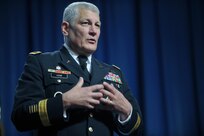Army Gen. Carter Ham, combatant commander, U.S. Africa Command, addresses the 134th National Guard Association of the United States General Conference in Reno, Nev., on Sept. 10, 2012.