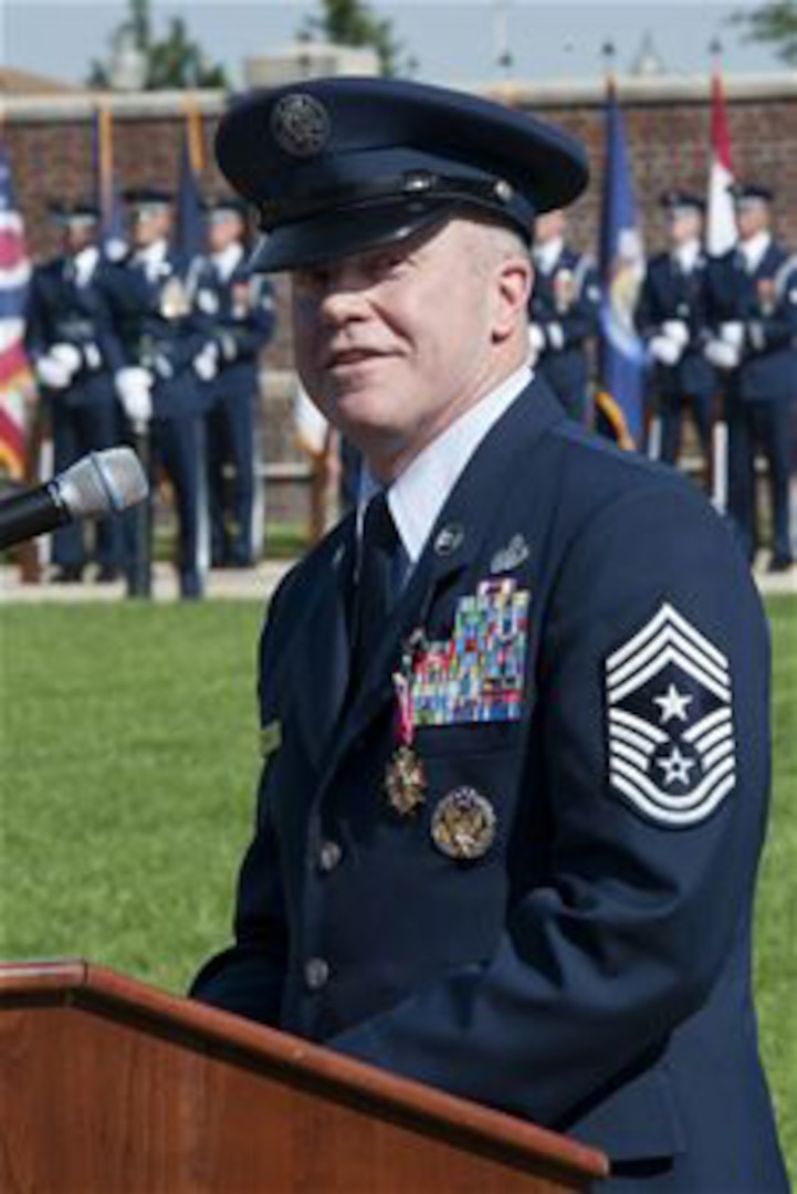 Chief Master Sgt. Christopher E. Muncy, the command chief master sergeant to the director of ANG, on Sept. 20, 2012. Muncy retires after 35 years of military service.