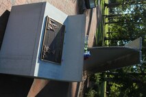 The 9/11 World Trade Center Beam Memorial stands in the Lejeune Memorial Gardens in Jacksonville, N.C. to honor those lost on Sept. 11, 2001, when 19 terrorists hijacked four commercial airliners and attacked the World Trade Center and the Pentagon.