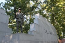 The Beirut Memorial in the Lejeune Memorial Gardens in Jacksonville, N.C., memorialize the 241 Marines, Sailors and Soldiers lost in the Oct. 23, 1983 attack on the 1st Battalion, 8th Marine Regiment Headquarters building. Also inscribed are the names of those who later died from their injuries as well as the names of three Marine pilots who were killed in Grenada. The names of the 273 service members are engraved next to the words, 'THEY CAME IN PEACE.'