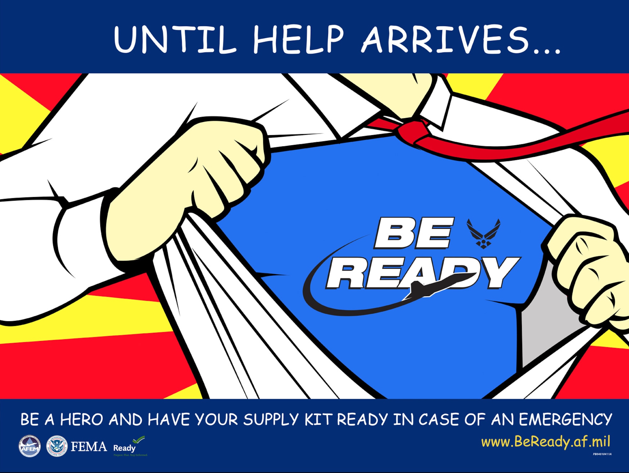TYNDALL AIR FORCE BASE, Fla. – September is National Preparedness Month, an annual campaign to raise awareness on the importance of emergency preparedness. Through the “Be Ready” awareness campaign, Air Force Emergency Management provides information and practical resources to help Airmen and their families prepare for any natural or man-made disaster. (U.S. Air Force graphic/Lisa Cymmer)