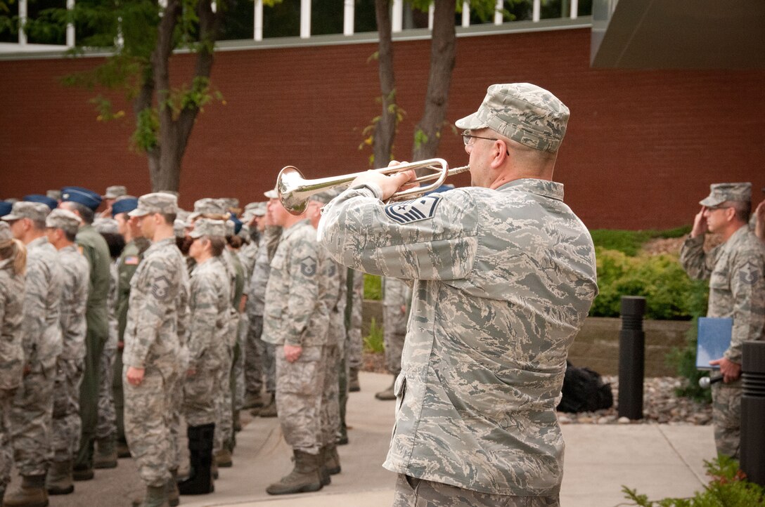 Members of the 934th Airlift Wing hold a Rememberance Ceremony in honor of those lost 9/11 during the September Unit Training Assembly weekend at the Minneapolis-St. Paul Air Reserve Station, Minn.  (U.S. Air Force photo/MSgt. Scott Farley)