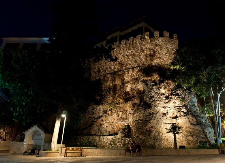 Visitors sit on a bench by the old city walls near the marina Sept. 3, 2013, in Antalya, Turkey. The city of Antalya was founded as “Attaleia” and named after its founder Attalos, king of Pergamon, in the 1st century BC. (U.S. Air Force photo by Senior Airman Daniel Phelps/Released)