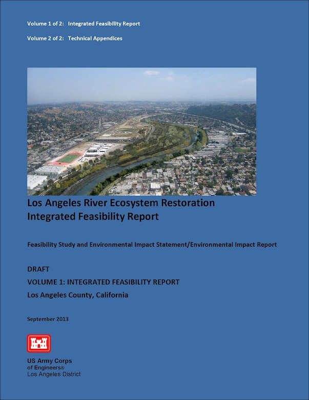 Cover page of the Los Angeles River Ecosystem Restoration Feasibility Study report posted for public review and comment Sept. 13.