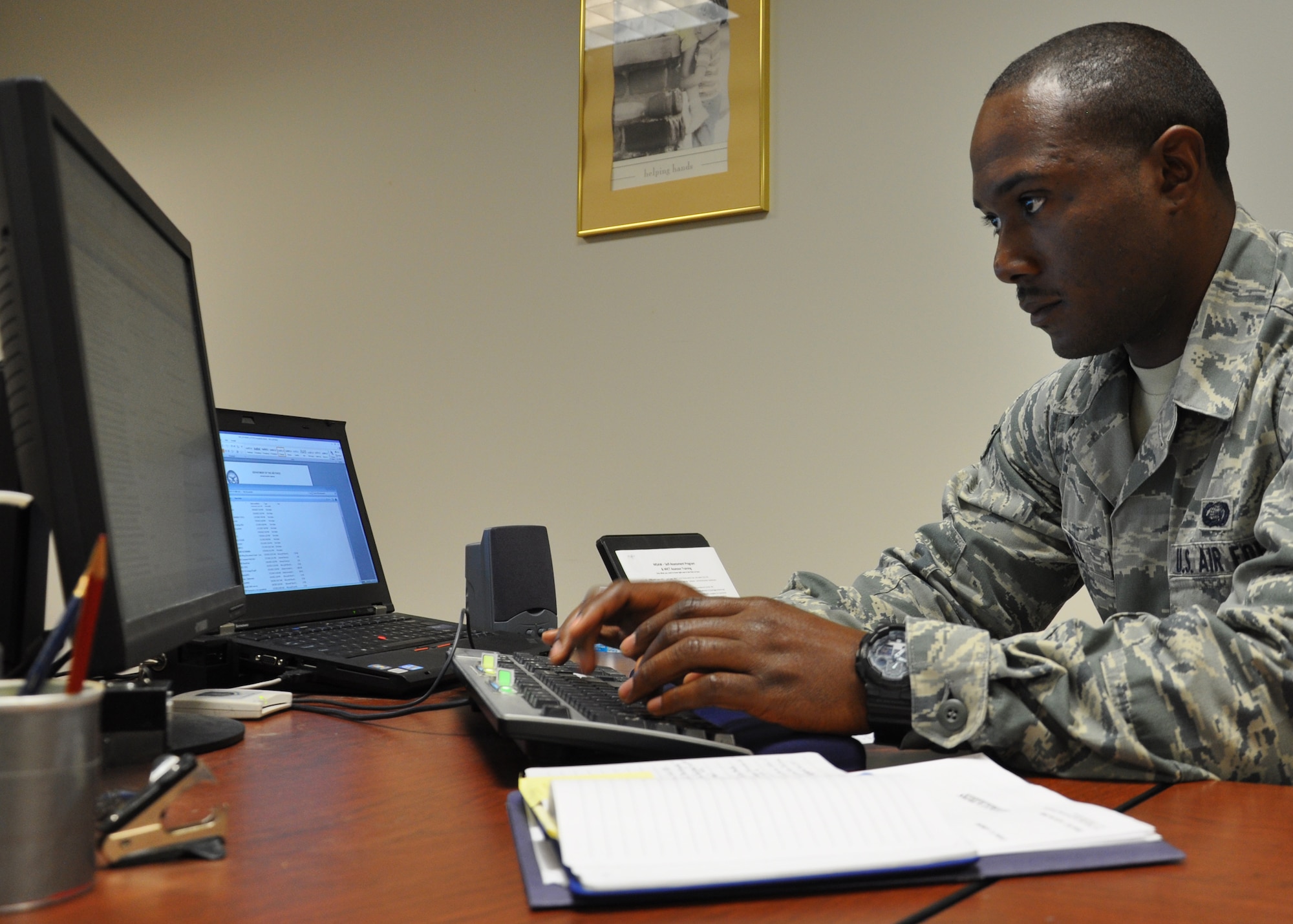 WRIGHT-PATTERSON AIR FORCE BASE, Ohio - Senior Airman Donald Bell, 445th Maintenance Squadron personnel apprentice, is the September 2013 445th Airlift Wing Spotlight Performer. (U.S. Air Force photo/Senior Airman Matthew Cook)
