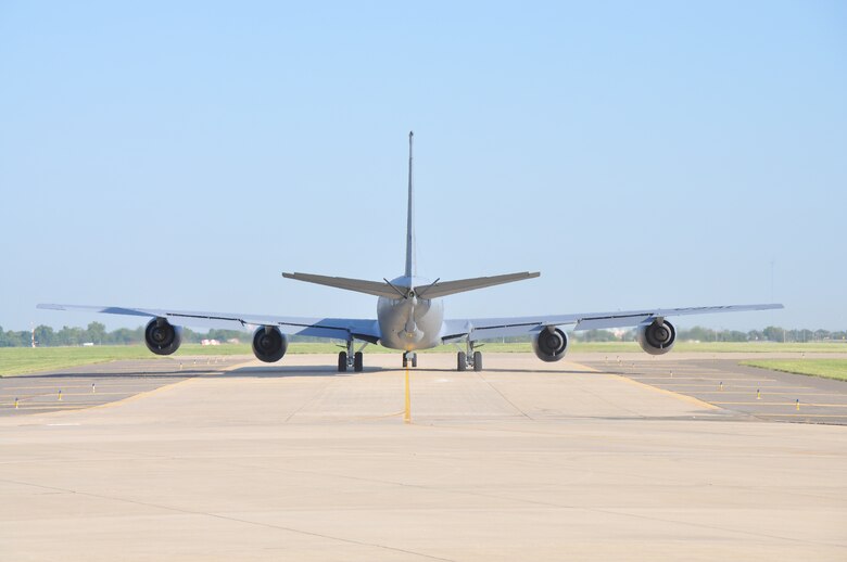KC-135R tail number 38880 makes it final taxi down the 507th Air Refueling Wing ramp as it prepared to take off for Joint Base Pearl Harbor-Hickam, Hawaii. (U.S. Air Force Photo/Senior Airman Mark Hybers) 