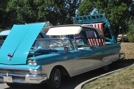 BELLEVUE, Neb. (Sept. 12, 2013) A vintage Ford Fairlane sits on display at the U.S. Strategic Command (STRATCOM) Appreciation Day picnic. Service members assigned to STRATCOM and their families were invited to enjoy food, live music, and a classic car show. (Department of Defense photo by Steve Cunningham)