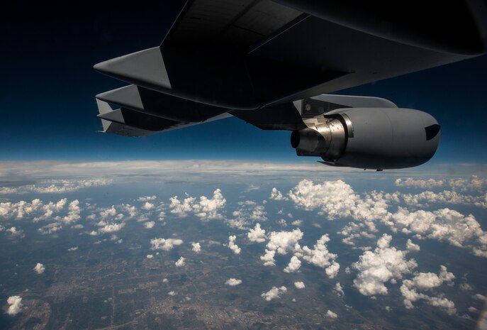 The C-17 Globemaster III, P-223, flies from Long Beach, Calif., to Joint Base Charleston, S.C., during the aircrafts inaugural flight Sept. 12, 2013. Lt. Gen. James Jackson, Air Force Reserve commander, performed the take-off from California with Gen. Paul Selva, Air Mobility Command commander, taking over mid-flight and Lt. Gen. Stanley Clarke, Air National Guard director, landing the aircraft at Joint Base Charleston, S.C. This historical event comes more than 20 years after the 437th Airlift Wing and the 315th Airlift Wing took delivery of the very first C-17 to enter the Air Force inventory June 14, 1993 and marks the successful completion of C-17 production for the U.S. Air Force. (U.S. Air Force photo/ Senior Airman Dennis Sloan)