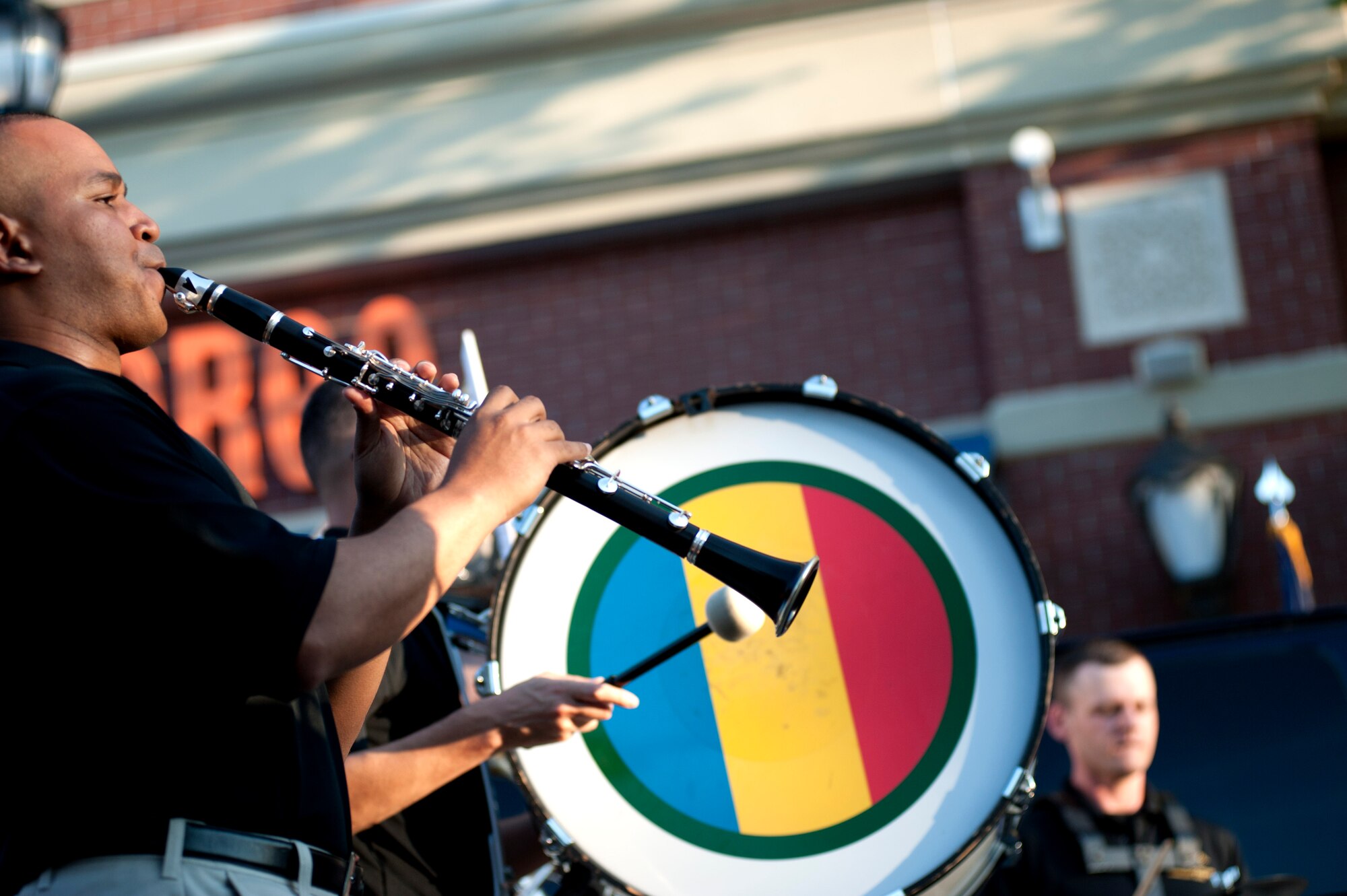 U.S. Army Master Sgt. Steven King of the U.S. Army Training and Doctrine Command New Orleans Jazz Ensemble plays at the September 11 Memorial Ceremony Sept. 11, 2013 in Hampton, Va. The ceremony included a second line to honor lives lost during the attacks. (U.S. Air Force Photo/Sachel Seabrook)
