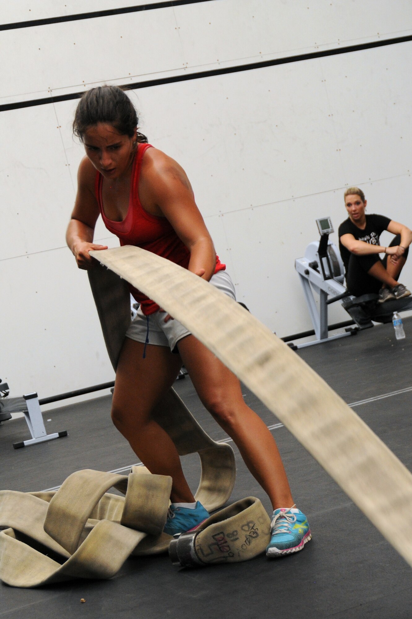 Liliana Urrego, 56th Operation Support Squadron Airfield Operations Flight commander, maintains a steady pace during the third event. The final stage of the competition consisted of challenges dedicated to the memory of the 19 firefighters. (U.S. Air Force photo/Airman 1st Class Pedro Mota)