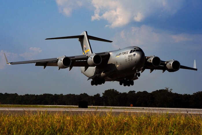 Joint Base Charleston received the last U.S. Air Force C-17 Globemaster III, P-223, during a delivery ceremony Sept. 12, 2013, on the flight line at Joint Base Charleston - Air Base, S.C. This historical event comes more than 20 years after the 437th Airlift Wing and the 315th Airlift Wing took delivery of the very first C-17 to enter the Air Force inventory June 14, 1993 and marks the successful completion of C-17 production for the U.S. Air Force. (U.S. Air Force photo/ Airman 1st Class Chacarra Neal)