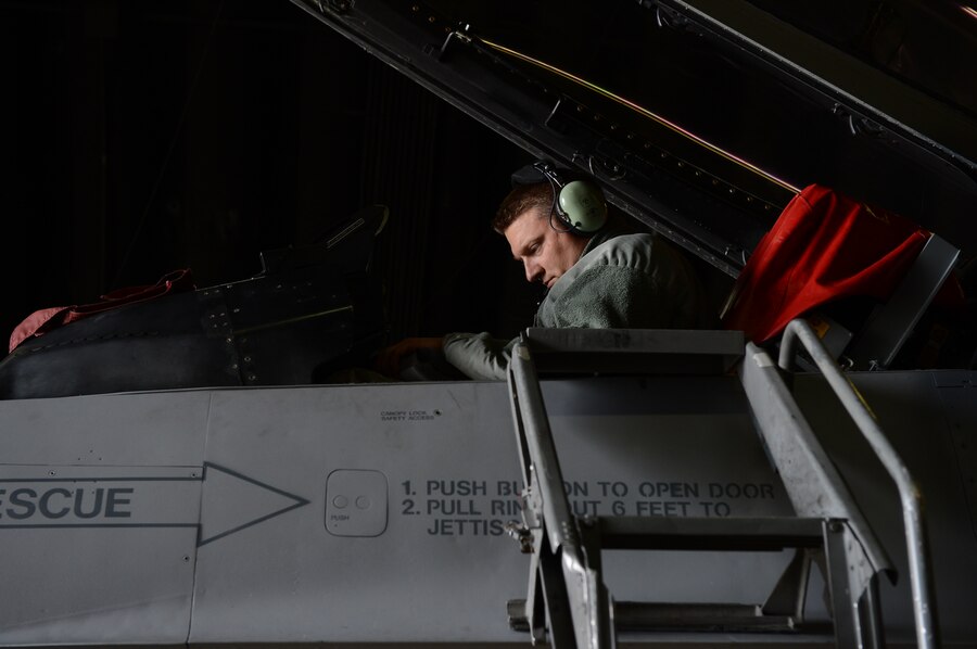 SPANGDAHLEM AIR BASE, Germany - U.S. Air Force Staff Sgt. Paul Garton, 52nd Aircraft Maintenance Squadron weapons team chief from Muskegon, Mich., conducts a Lau-118 functional check Sept. 12, 2013. The 52nd AMXS, at 25 percent manning, have contributed to 114 flown sorties of 116 in the past three months. As a preventative measure during the no-fly months, Airmen continued to run maintenance on aircraft systems and parts. (U.S. Air Force photo by Airman 1st Class Kyle Gese/Released)
