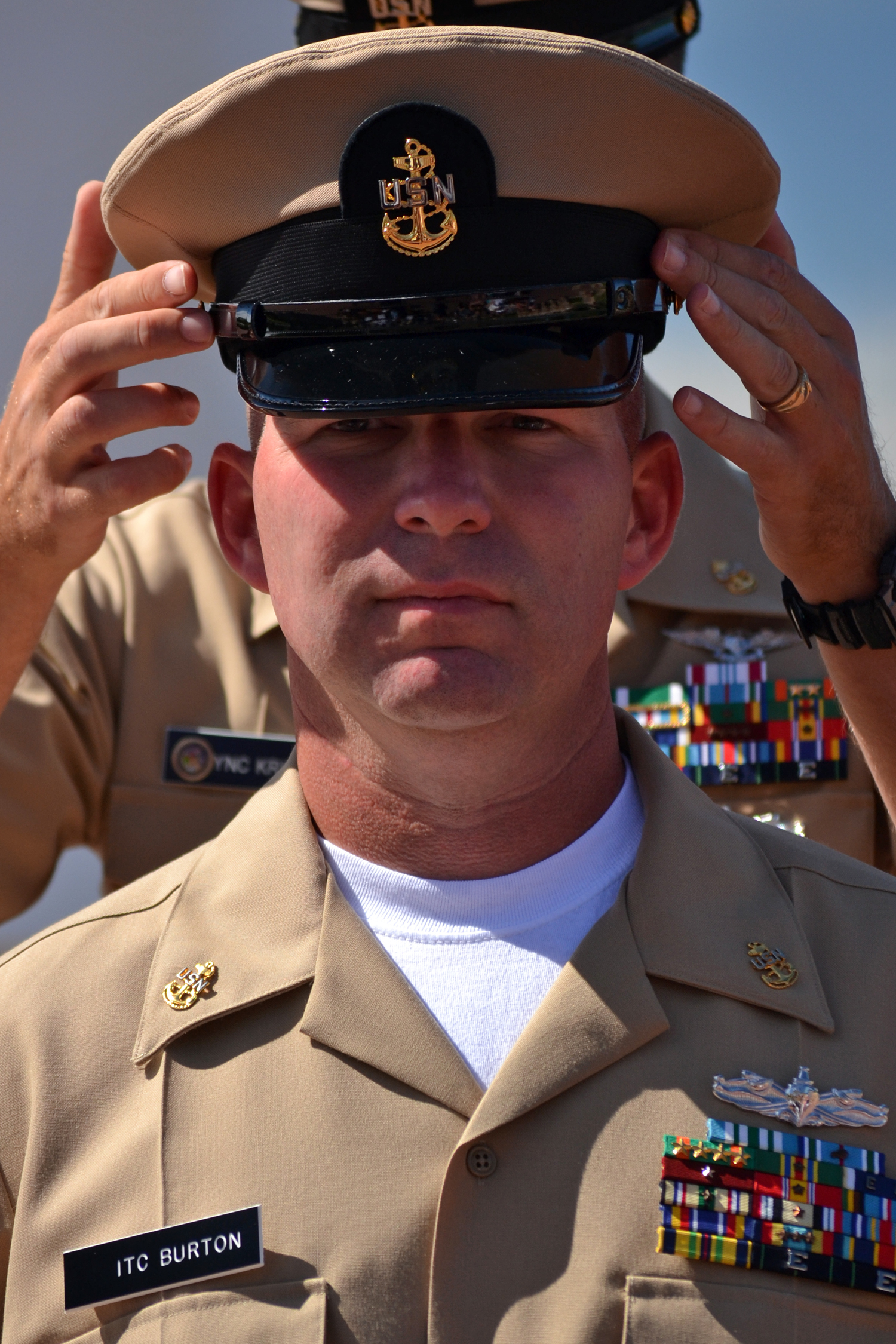 Navy Chief Petty Officer Navy Officer Khaki Combination Cover Navy