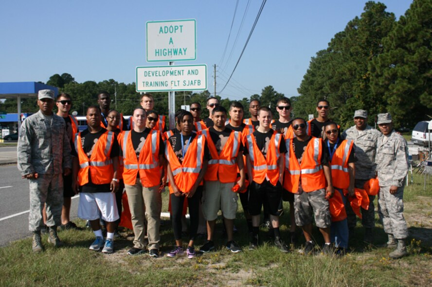 Members of the 916th Air Refueling Wing Development and Trainnig Flight adopted a highway and recently spent some time beautifying their new area. (USAF courtesy photo)