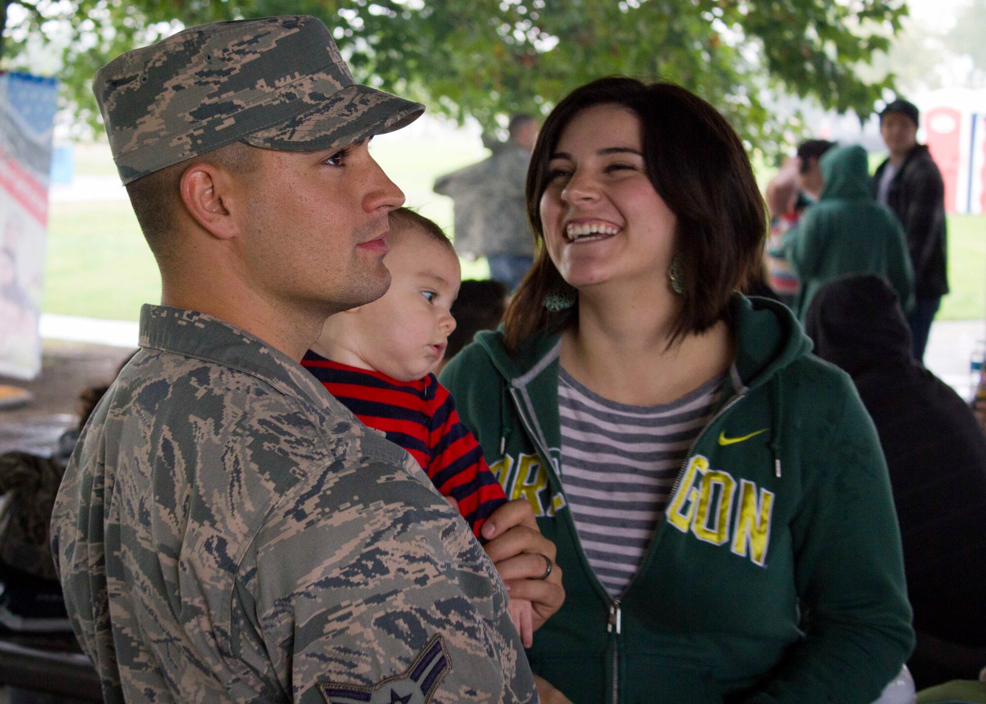 Airmen brave rainy weather for Family