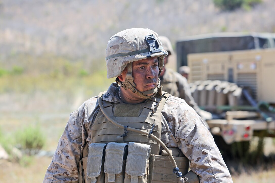 Petty Officer 1st Class Michael Bundeson, a corpsman with Combat Logistics Battalion 5, 1st Marine Logistics Group, participates in a combat operations center exercise aboard Camp Pendleton, Calif., Sept. 5, 2013. Bundeson has served as a corpsman for 13 years and has been on five combat deployments, serving in Ramadi, Fallujah, Al-Asad and Al-Taqqadum during the height of the Iraq War. 