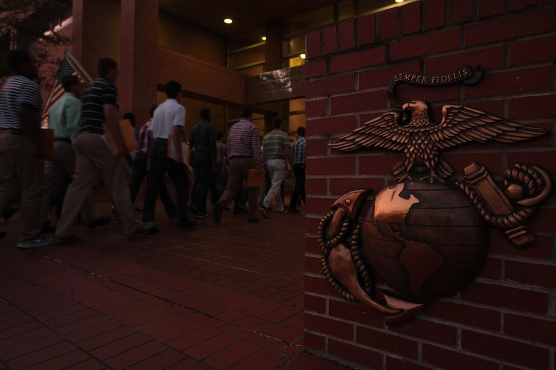 Young men from across the eastern United States arrived at Parris Island, S.C., on Aug. 26, 2013, for the chance to earn the title of United States Marine. Most of these young men, now recruits of Kilo Company, 3rd Recruit Training Battalion, will be transformed during the next 13 weeks into basic Marines, representing the epitome of personal character, selflessness and military virtue. Kilo Company is scheduled to graduate Nov. 22, 2013. Parris Island has been the site of Marine Corps recruit training since Nov. 1, 1915. Today, approximately 20,000 recruits come to Parris Island annually for the chance to become United States Marines by enduring 13 weeks of rigorous, transformative training. Parris Island is home to entry-level enlisted training for 50 percent of males and 100 percent of females in the Marine Corps. (Photo by Cpl. Caitlin Brink)