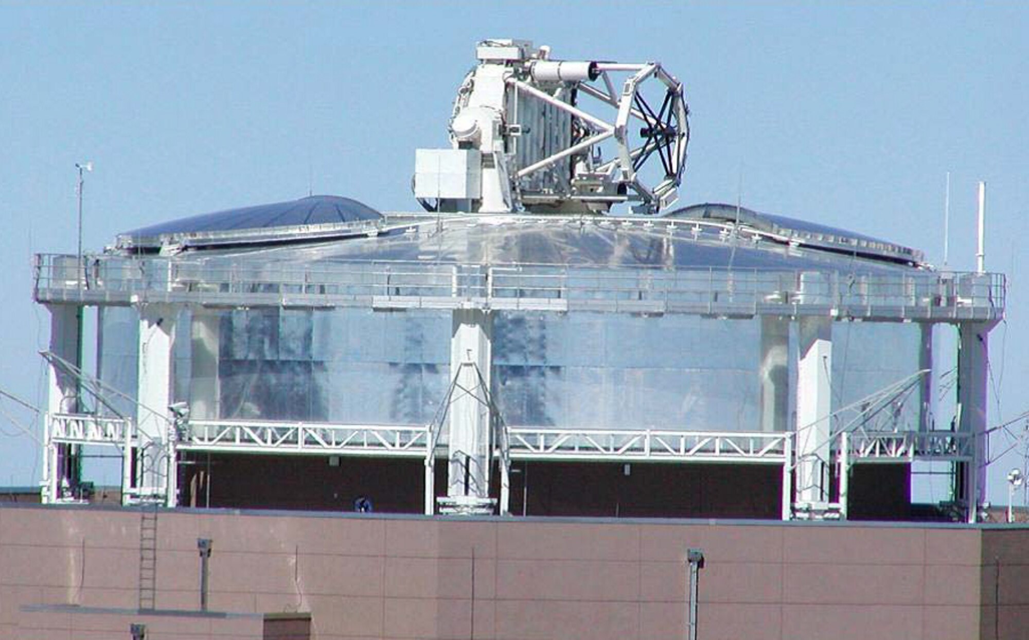 The 3.6-meter, 75-ton Advanced Electro-Optics System telescope at the Air Force Research Laboratory’s Air Force Maui Optical & Supercomputing site is the largest telescope in the Department of Defense. The telescope is designed for collecting data with visible and infrared sensors to track satellites and other objects in the near-Earth region and in deep-space. (Photo courtesy AFRL)