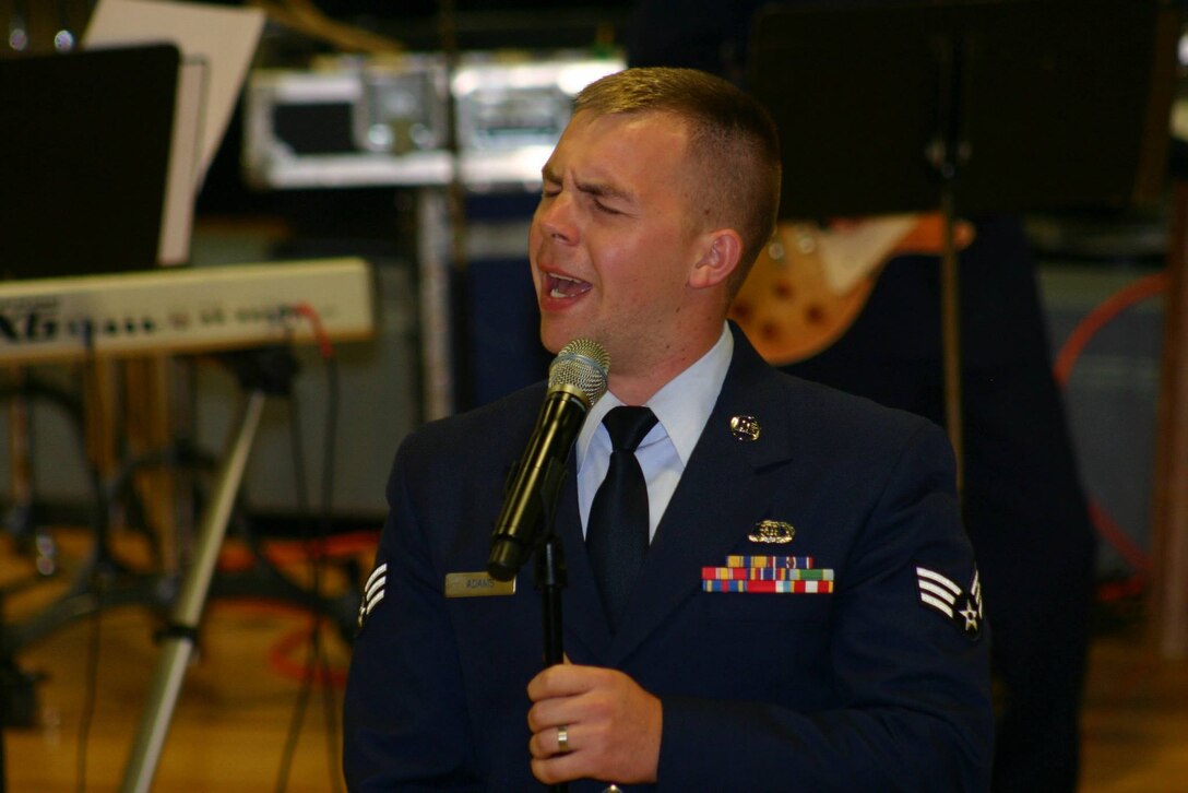 SRA Matt Adams wows the crowd with Jason Mraz's popular song "I'm Yours" during a performance in Oneida, TN on June 23, 2013
