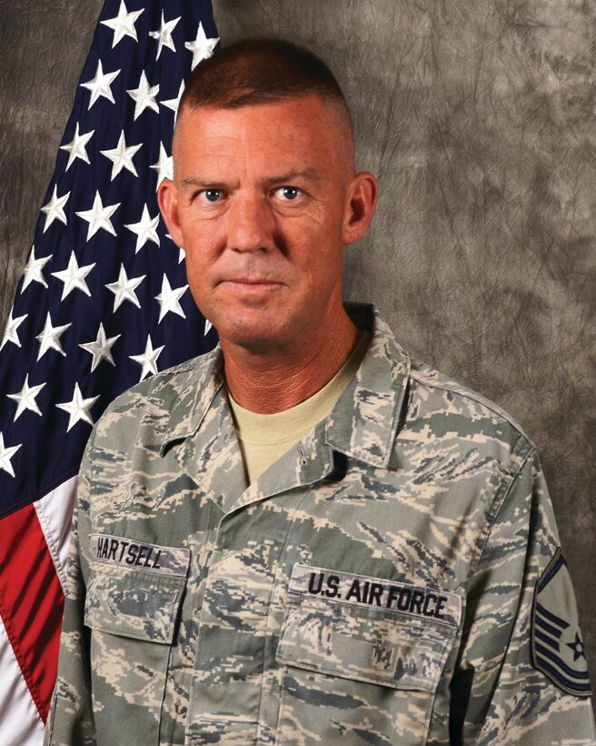 WRIGHT-PATTERSON AIR FORCE BASE, Ohio - Master Sgt. James Hartsell, 87th Aerial Port Squadron air transportation craftsman, is the 445th Airlift Wing Senior NCO of the Quarter, third quarter. (U.S. Air Force photo/Tech. Sgt, Anthony Springer)