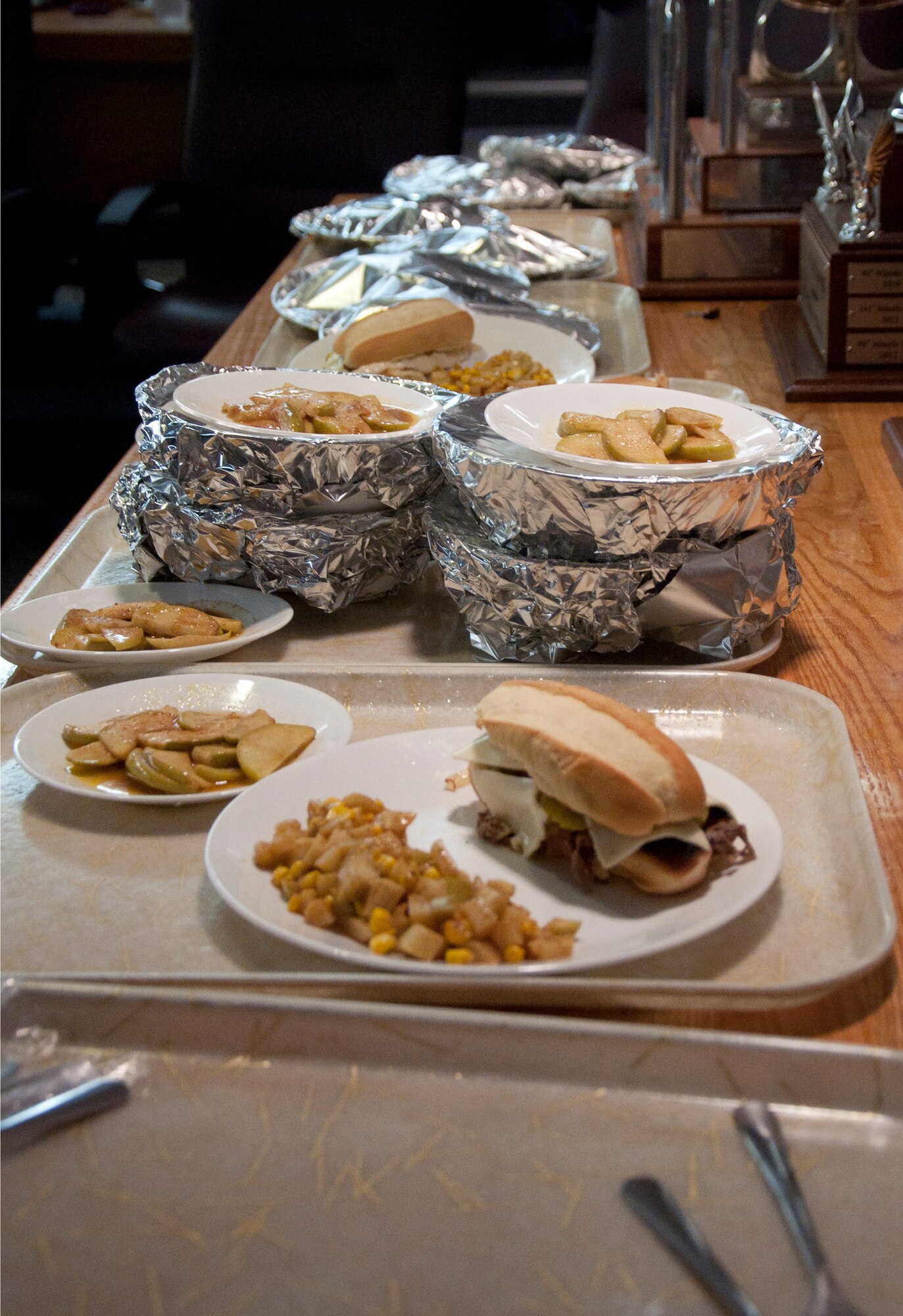 130913-F-GZ967-047 The missile chefs from the F.E. Warren Air Force Base, Wyo., 319th, 320th and 321st Missile Squadrons align their dishes as they prepare them to be judged during a top chef competition Sept. 13, 2013. (U.S. Air Force photo by Airman 1st Class Brandon Valle)