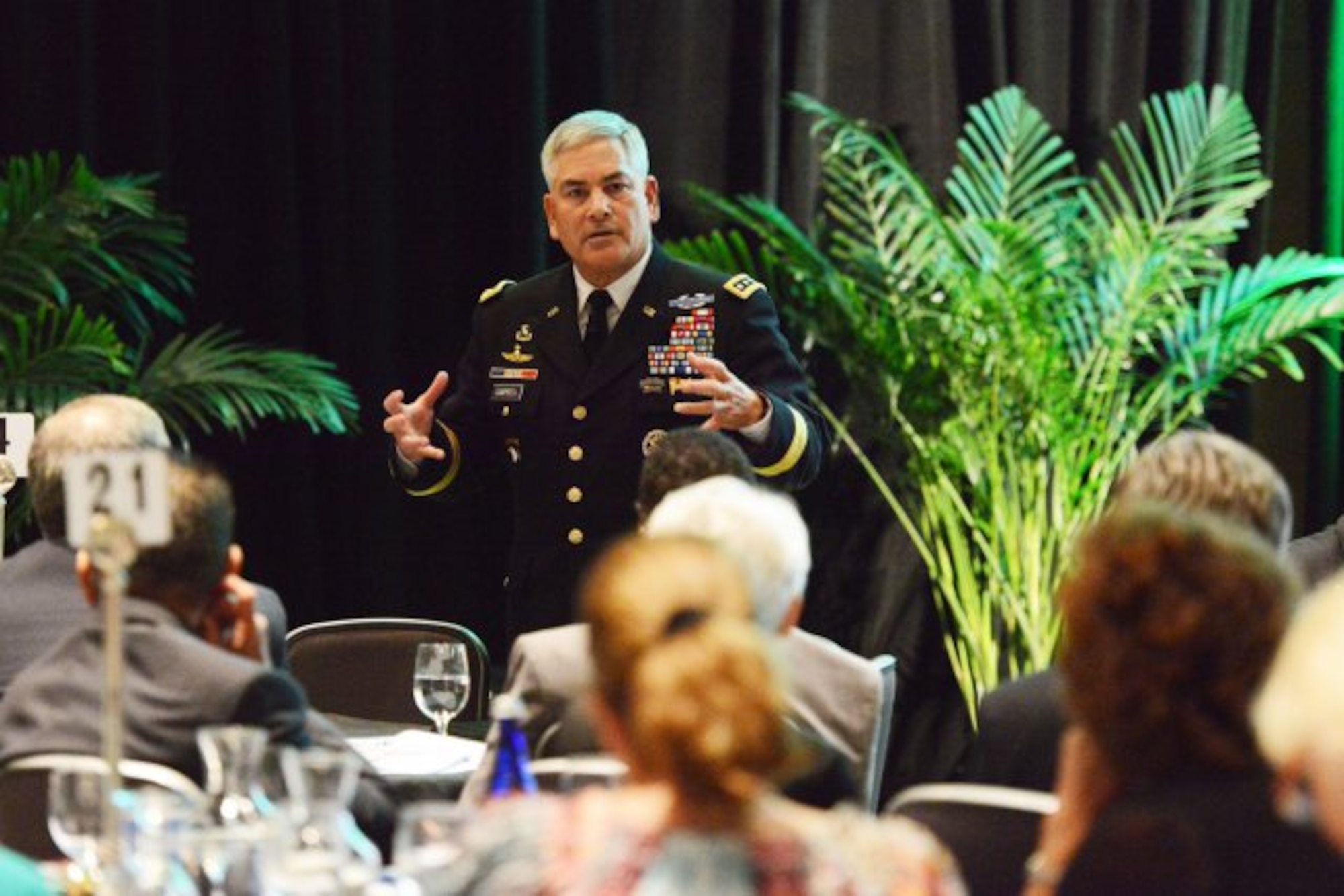 Vice Chief of Staff of the Army Gen. John F. Campbell laid out some of the Army's efforts to bolster resilience in Soldiers and strengthen its behavioral health programs during the 2013 Warrior-Family Symposium, Sept. 12, 2013, in Washington, D.C. (U.S. Army photo by C. Todd Lopez/Released)