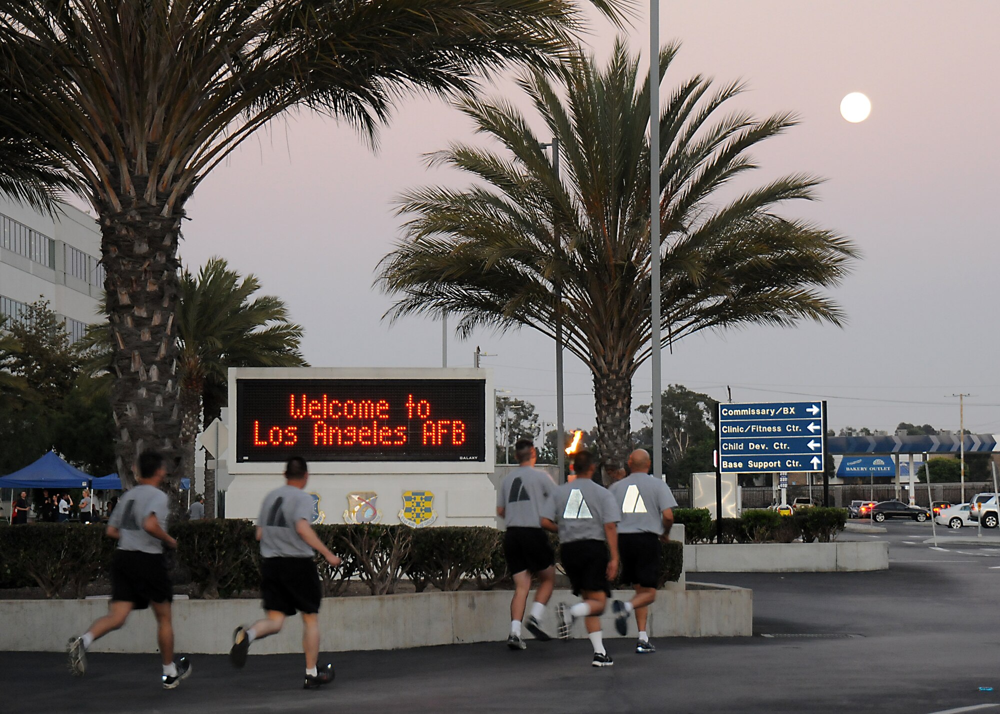 The runners arrive on base for the overnight run, Sept. 18.  (Photo by Joe Juarez)