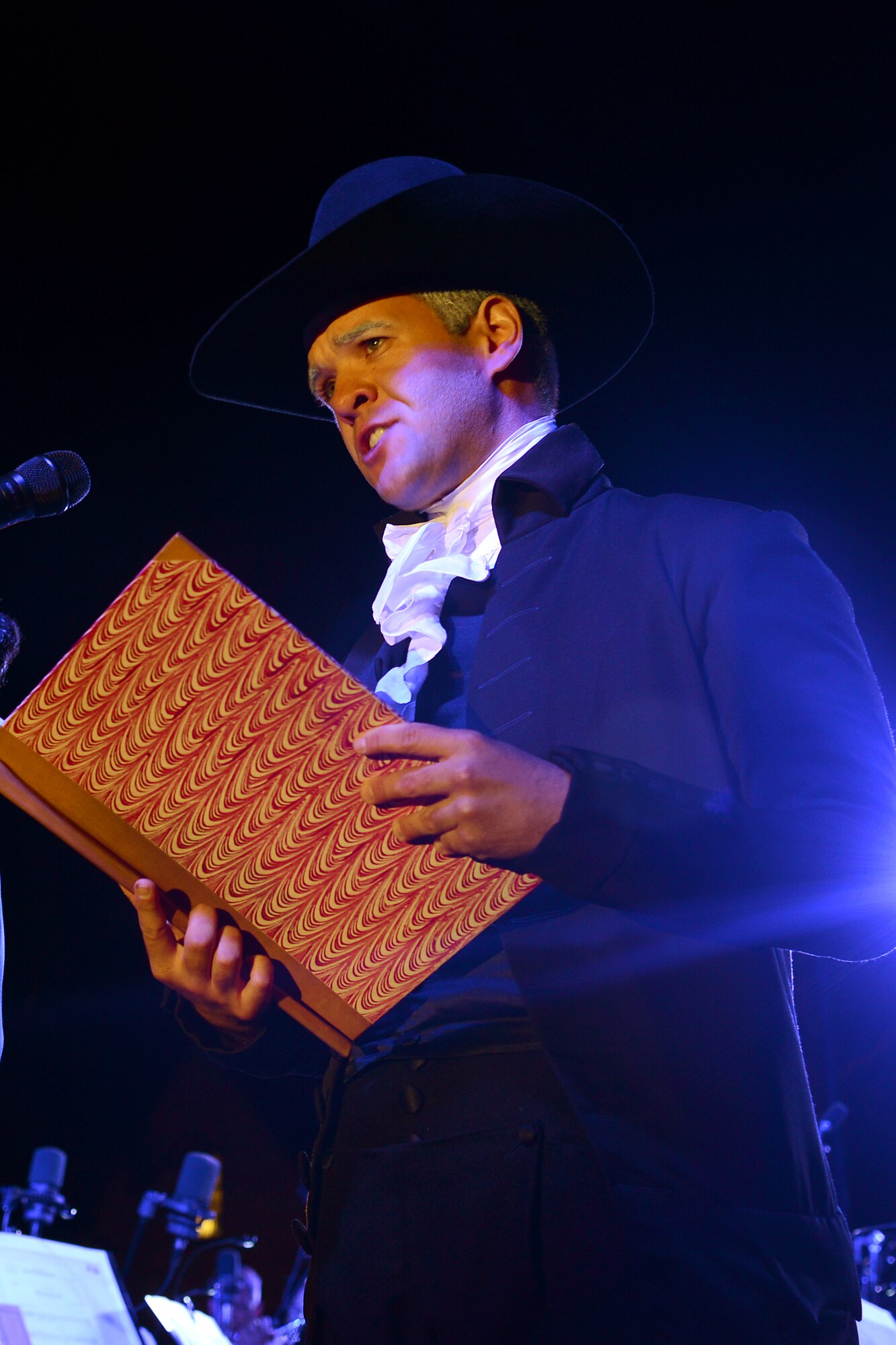 Bryan Austin, a Colonial Williamsburg actor, performs as James Madison during the Constitution Day Concert in Williamsburg, Va., Sept. 17, 2013. Throughout the concert, Colonial Williamsburg actors recited powerful quotes from the nation’s history. (U.S. Air Force photo by Airman 1st Class Victoria H. Taylor/ Released)