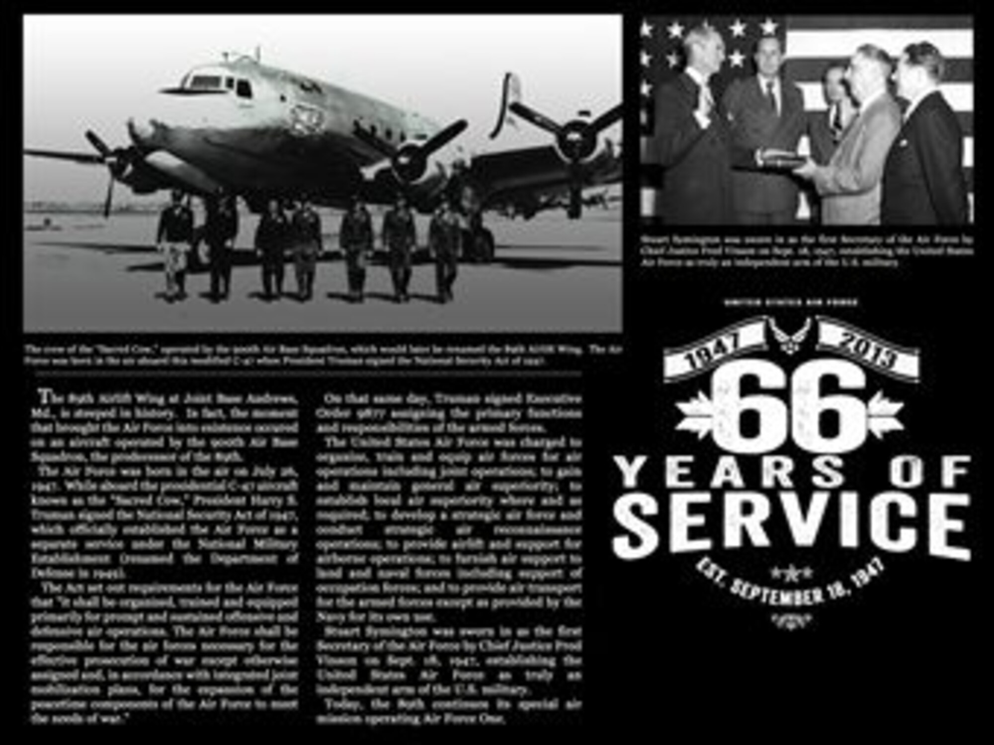 The Air Force turns 66 years old today. (U.S. Air Force graphic/SSgts Nichelle Anderson and Torey Griffith)