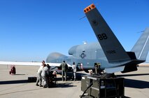 Airmen from the 12th Aircraft Maintenance Unit prepare to launch a RQ-4 Global Hawk Sept. 17, 2013, at Beale Air Force Base, Calif. The RQ-4 has the safest record of any fighter, bomber or reconnaissance aircraft in the Air Force’s active inventory. (U.S. Air Force photo by Airman 1st Class Bobby Cummings/Released)