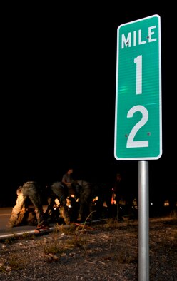 Tactical Air Control Party candidates prepare for a 12-mile ruck march in Fort Walton Beach, Fla., Sept. 13, 2013. (U.S. Air Force photo/Senior Airman Krystal M. Garrett) 

