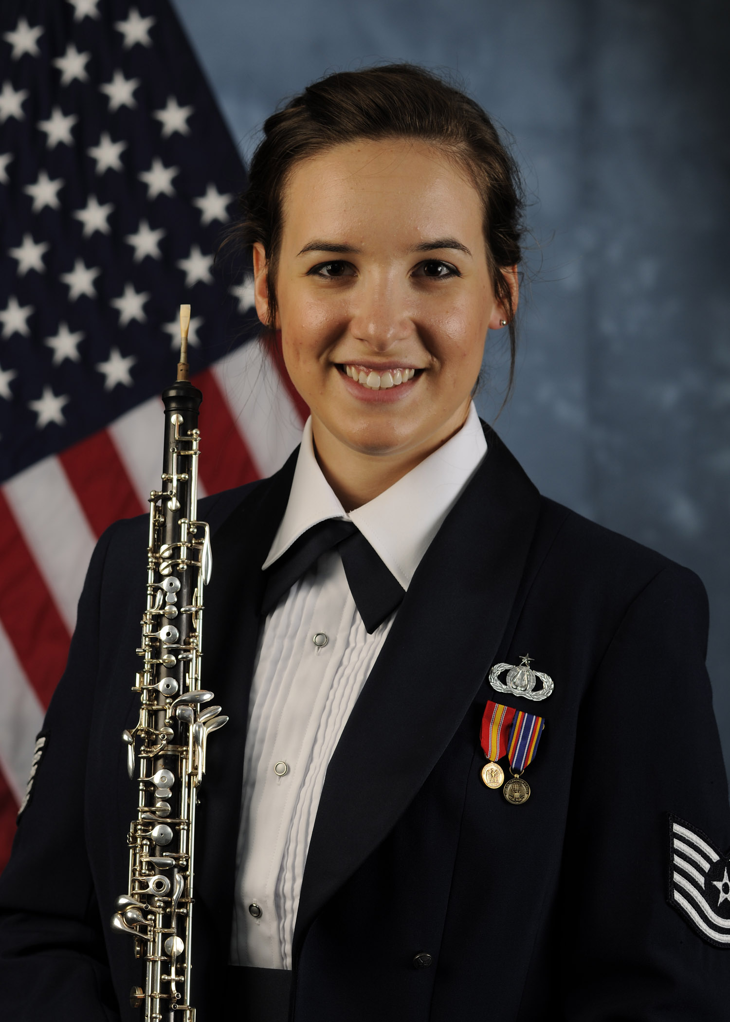 Welcome to the newest member of the Concert Band, Technical Sgt. Emily
Snyder (A.F photo)
