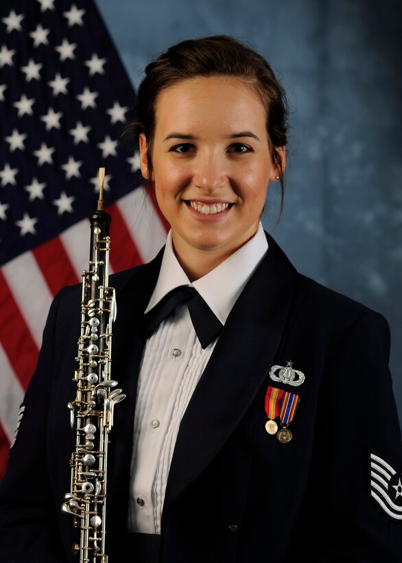 Welcome to the newest member of the Concert Band, Technical Sgt. Emily
Snyder (A.F photo)
