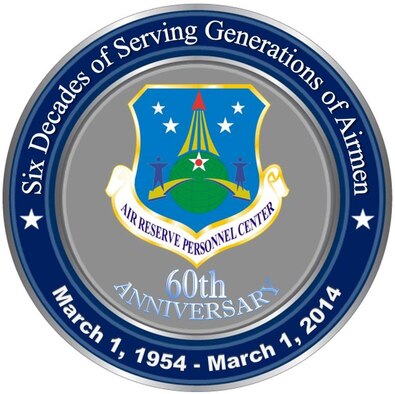 Members of the Air Reserve Personnel Center will celebrate their 60th anniversary soon. ARPC was established on Nov. 1, 1953, and officially opened its doors March 1, 1954. (U.S. Air Force illustration/Command Chief Master Sgt. Brian C. L. Wong) 

