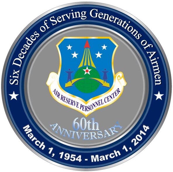 Members of the Air Reserve Personnel Center will celebrate their 60th anniversary soon. ARPC was established on Nov. 1, 1953, and officially opened its doors March 1, 1954. (U.S. Air Force illustration/Command Chief Master Sgt. Brian C. L. Wong) 

