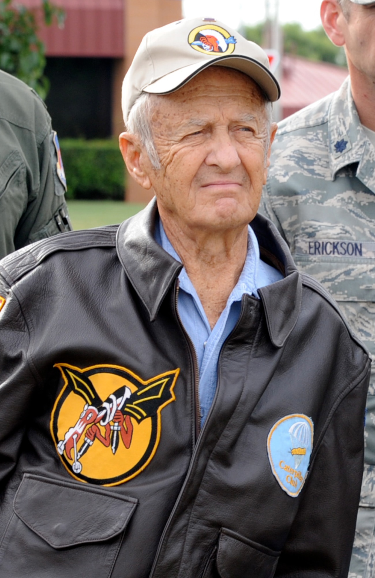 R.D. Bland, of Enid, Okla., attends a National POW/MIA Recognition Day retreat ceremony held Sept. 20 at Vance Air Force Base, Okla. Bland was a World War II prisoner of war in Germany. (U.S. Air Force photo/ Senior Airman Frank Casciotta)