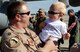 C-130 pilot Capt. Daniel Lambrecht greets his son Bradley upon his return from Southwest Asia Sept. 18, 2013 at Peterson Air Force Base, Colo. Lambrecht is a Reservist with the 731st Airlift Squadron, one of two flying squadrons of the Air Force Reserve Command’s 302nd Airlift Wing. (U.S. Air Force photo/Rob Bussard)