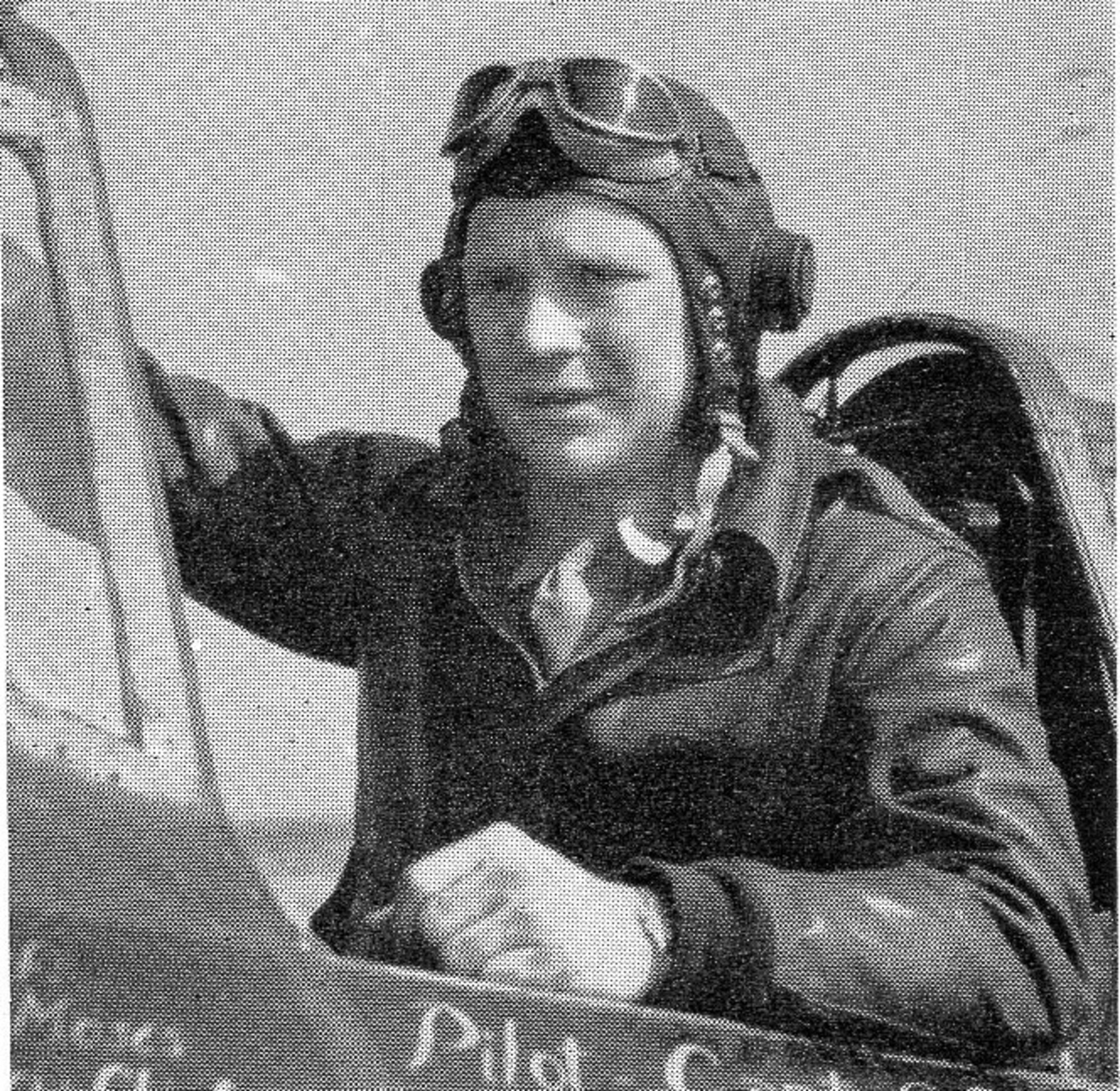 Capt. George D. Pieck, Operations Officer of the 404th Fighter squadron, posed for a picture in the cockpit of his P-47D Thunderbolt.  He was the squadron’s first victor in aerial combat when he shot down a Luftwaffe ME-109 on June 8, 1944, which was the day when the 371st Fighter Group achieved its first aerial victories of the war.  He went MIA on 10 August 1944.