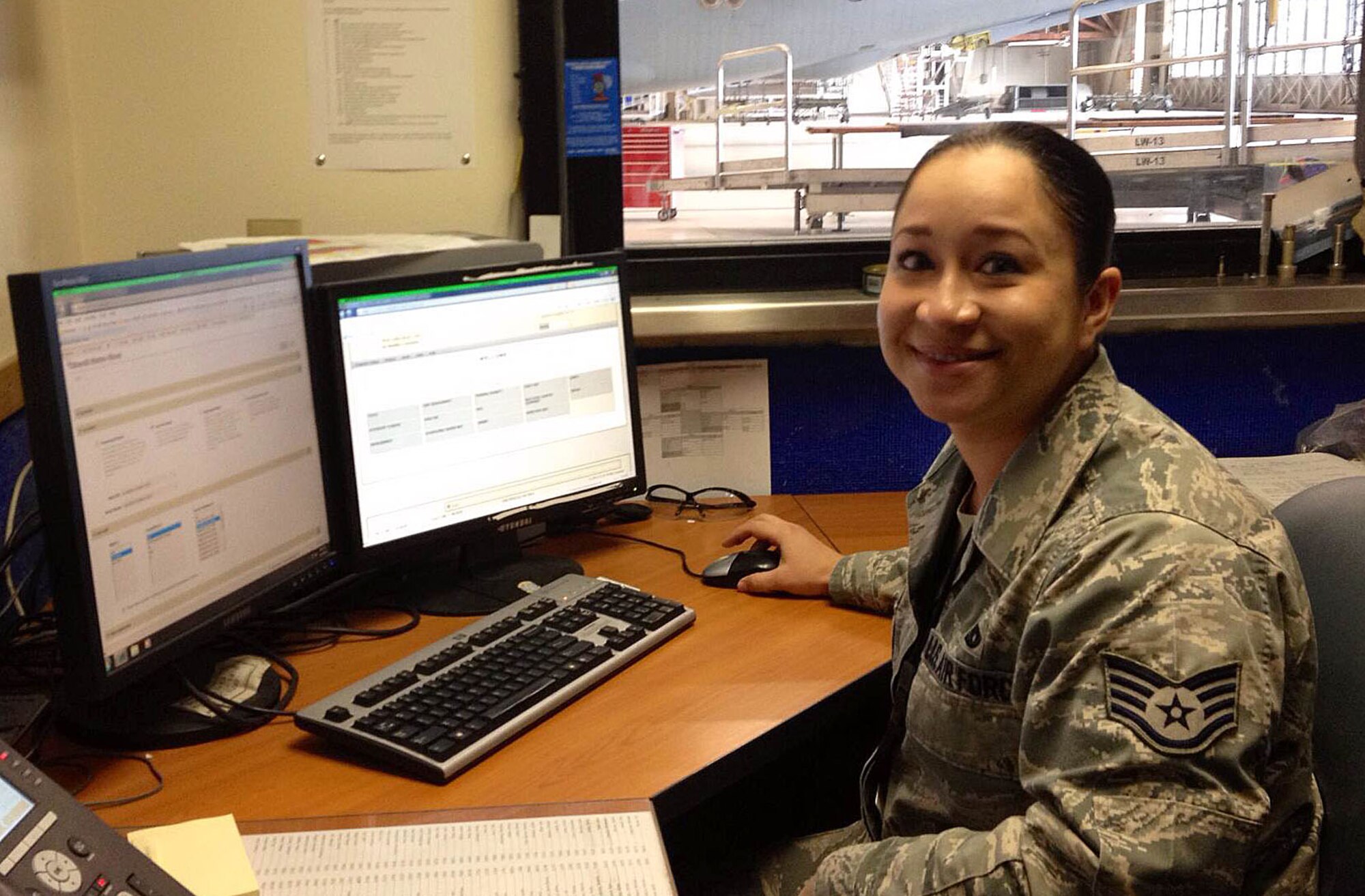 Staff Sgt. Kimiko Gallaway, 92nd Maintenance Squadron isochronal inspector, poses for a photo at Fairchild Air Force Base, Wash., Sept. 23, 2013. Gallaway has been selected as Fairchild’s Finest. (Courtesy photo)