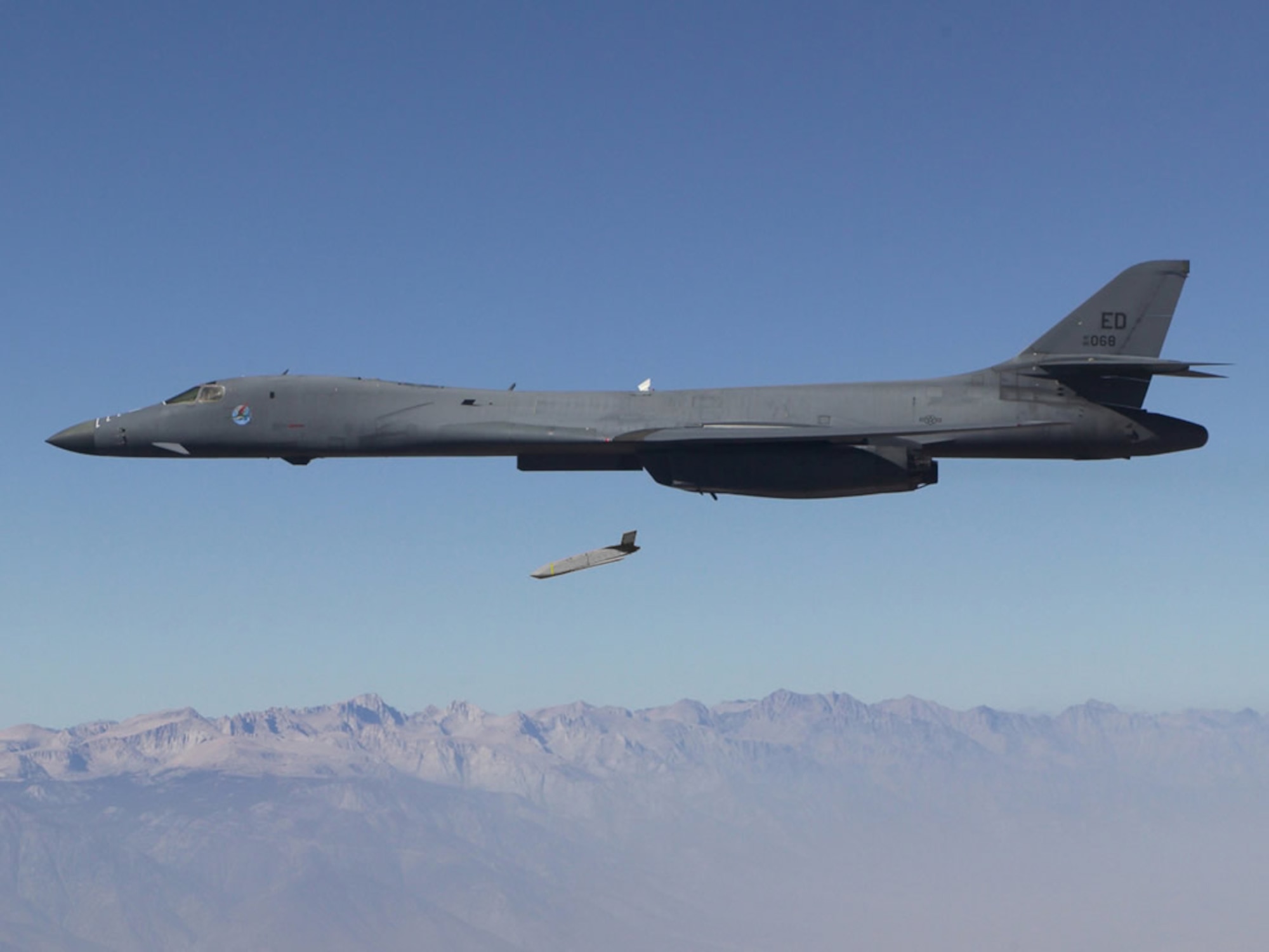 DARPA and the Office of Naval Research are collaborating on the Long Range Anti-Ship Missile (LRASM) program, which successfully launched its first prototype on Aug. 27. DARPA designed the free-flight transition test (FFTT) demonstration to verify the prototype’s flight characteristics and assess subsystem and sensor performance. Designed to launch from both ships and planes such as the B-1 bomber, the test vehicle detected, engaged and hit an unmanned 260-foot Mobile Ship Target (MST) with an inert warhead. (Courtesy photo)