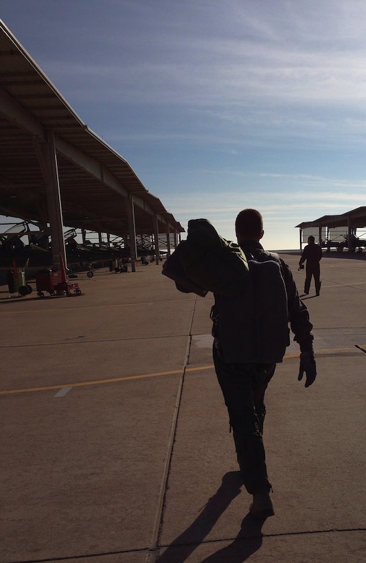 1st Lt Rob Hansen, 80th Flying Training Wing graduate pilot, Euro NATO Joint Jet Pilot Training Program, Sheppard Air Force Base, Texas, steps to the T-38 Talon for the first time after he beat a bout of Hodgkin’s lymphoma caner. He spent 16 months fighting to get back in the program after his diagnosis. Upon graduation, he was awarded as a distinguished graduate for scoring in the top 10 percent of the class; the Daedalian Award for top formation pilot; the Flying Excellence award for the top overall flying score, and the Commander’s Trophy for being the top graduate. He was awarded the F-22 Raptor. (U.S Air Force photo courtesy photo)