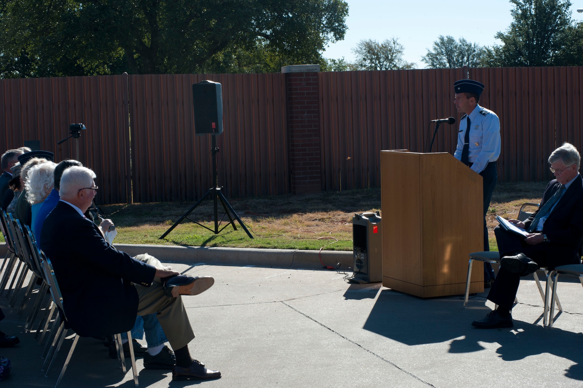 Sheppard re-dedicated its historical marker Sept. 23. The marker represents cooperation with the local community and the origins of the base. (U.S. Air Force photo by Airman 1st Class Jelani Gibson) 