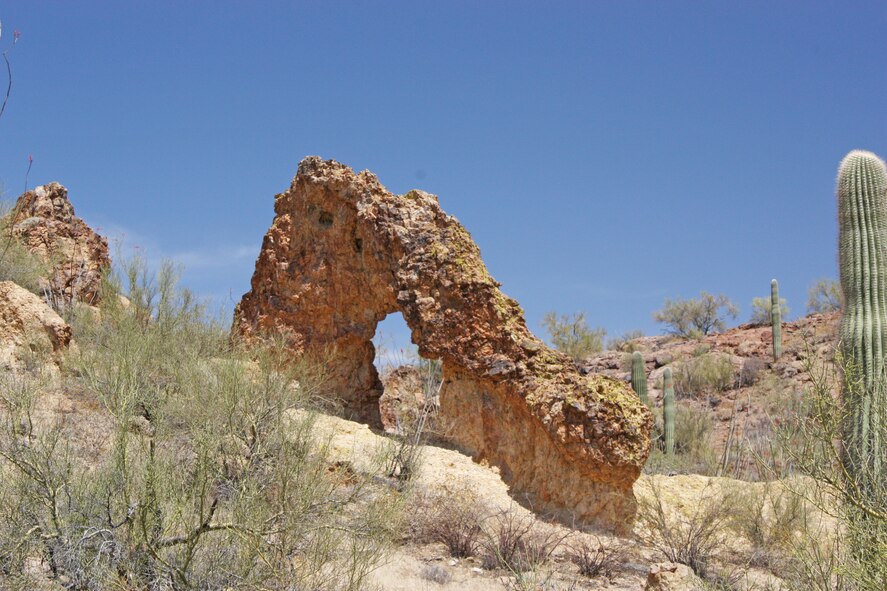 A natural arch at the Barry M. Goldwater Range-East in southwest Arizona.   Photo: R. Whittle