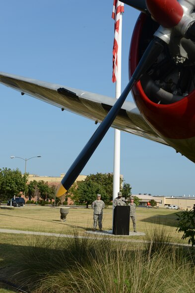 Members of Team Shaw honor Prisoners of War and Mission in Action Remembrance Day with a 24-hour vigil where Airmen and Soldiers read the names of service members who are MIA or were POWs at Shaw Air Force Base, S.C., Sept. 19, 2013. In addition to the vigil, there was a 24-hour run where a POW/MIA flag was continuously ran. (U.S. Air Force photo by Airman 1st Class Krystal M. Jeffers/Released)