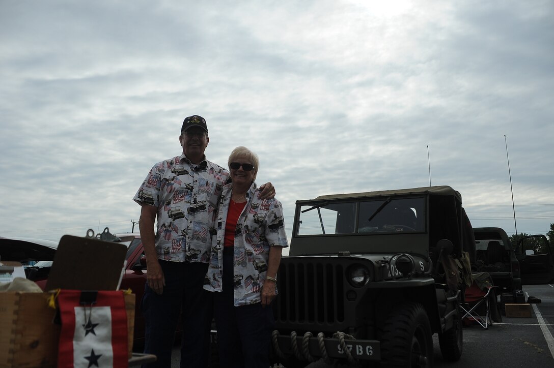Tim Ketchum and Kay Ketchum stand in front of their 1943 Willys MB Jeep at the 2nd Annual Quantico Car Show aboard Marine Corps Base Quantico on Sept. 21, 2013.  