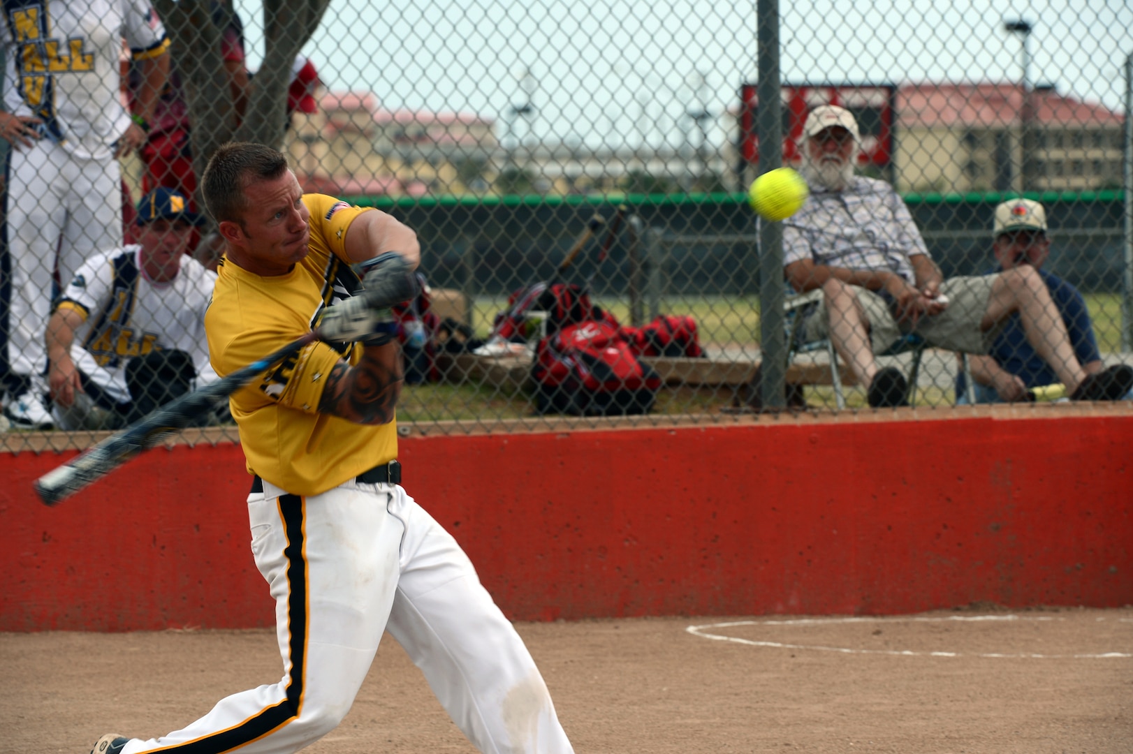 Staff Sgt. Kenny Turlington of Camp Humphreys, South Korea, goes 5-for-5 with four home runs to lead All-Army to a 23-8 victory over All-Air Force in the gold-medal game of the 2013 Armed Forces Softball Championships at Fort Sill, Okla., Sept. 17, 2013.