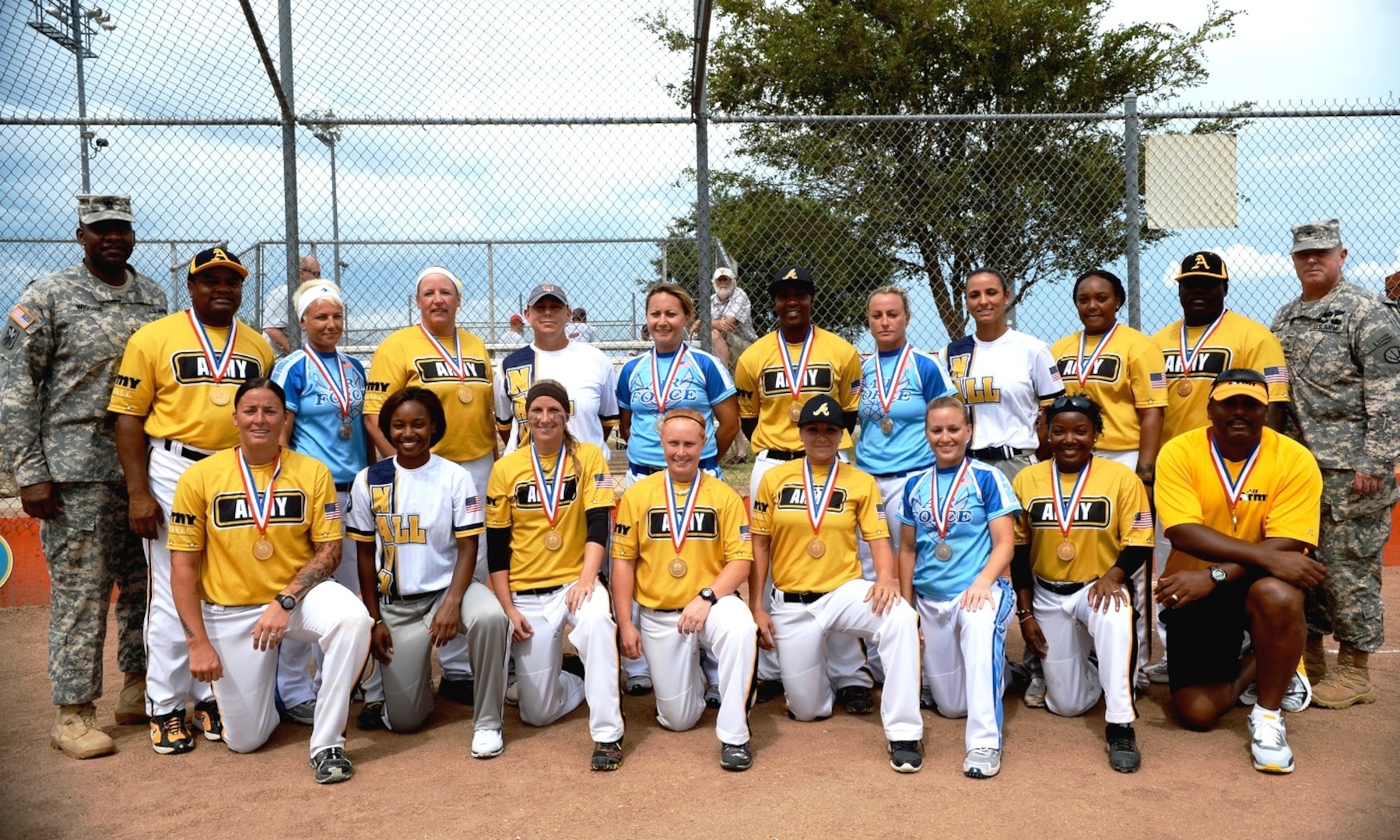 The 2013 Armed Forces Womens Softball Team will compete at the ASA National Championship in Ridgeland, MS.  The 2013 team is:

SSgt Candice Dugo – USAF Beale AFB, CA
SGT Leina Braxton – Army Fort Bliss, TX
EN3 Janiccia Taylor – Navy USS Dwight D Eisenhower
SPC Melissa Graves – Army Fort Bragg, NC
SPC Miranda Campbell – Army Camp Casey, Korea
Capt Kristina Dempsey – USAF Suffolk, VA
SSgt Alexis Vincent – USAF Whiteman AFB, MO
SGT Trina McGee – Army Fort Campbell, KY
Karrie Warren – USAF SMSgt Tyndall AFB, FL
MA3 Shasta Rodriguez – Navy NOS CTR, NC
SFC Shermeka Burks – Army Gretna, LA
SSG April McGarity – Army Fort Meade, MD
1LT Britnee Arvella – Army MASS ARNG
LTC Terri Andreoni – Army Fort Bliss, TX
MR1 Christian Camp – Navy USS Abraham Lincoln

Coach, MSG Kenneth Fairley, Ft. Sill, OK (Army)
Assistant Coach, SFC Andre Amantine, Ft. Sill, OK (Army)
Trainer, SFC Parrish Purnell, Bethesda, MD (Army)
